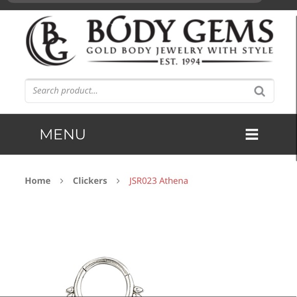 Body Gems 14k gold Athena Clicker Hoop earring - Picture 5 of 12